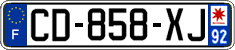 French license plate, SIV (ordinary)