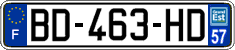French license plate, SIV (ordinary)