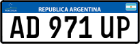 License plate of Argentina, Cars (Mercosur, AB 123 CD)