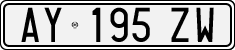License plate of Italy, Cars (1994 year series)