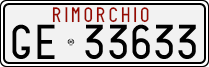 License plate of Italy, Trailers (1927 year series)