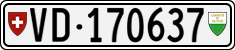 License plate of Switzerland, Cars