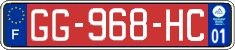 French license plate, SIV (free zones)