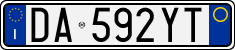 License plate of Italy, Cars (1994 year series)