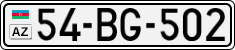 License plate of Azerbaijan, Cars