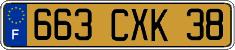 French license plate, FNI