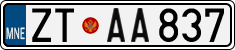 License plate of Montenegro, Cars