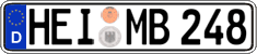 German license plate, Regular plates