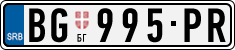 License plate of Serbia, Cars