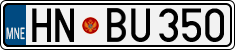 License plate of Montenegro, Cars