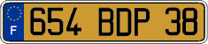 French license plate, FNI