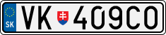 License plate of Slovakia, Cars