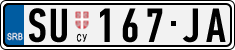 License plate of Serbia, Cars