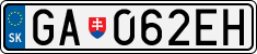 License plate of Slovakia, Cars