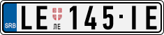 License plate of Serbia, Cars