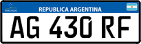 License plate of Argentina, Cars (Mercosur, AB 123 CD)