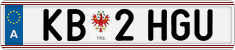 License plate of Austria, Regular plates