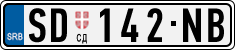 License plate of Serbia, Cars