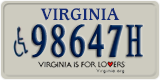 Virginia, Vehicles for disabled persons (#1234XX)