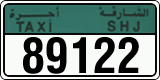 License plate of the UAE, Sharjah, Taxi