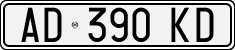 License plate of Italy, Cars (1994 year series)