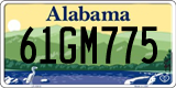 Alabama, 0AB1234 / 00AB123 / 00A1B23