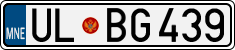 License plate of Montenegro, Cars