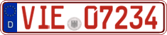 German license plate, Red license plates