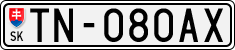 License plate of Slovakia, Cars