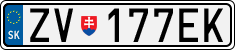 License plate of Slovakia, Cars