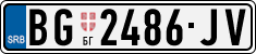 License plate of Serbia, Cars
