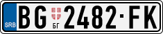 License plate of Serbia, Cars