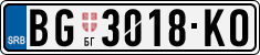 License plate of Serbia, Cars