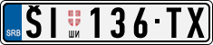 License plate of Serbia, Cars