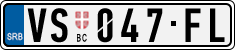 License plate of Serbia, Cars