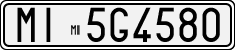 License plate of Italy, Cars (1927 year series)