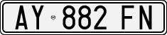 License plate of Italy, Cars (1994 year series)