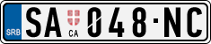 License plate of Serbia, Cars