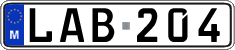 License plate of Malta, Regular plates (ABC 123)