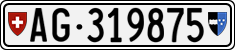License plate of Switzerland, Cars