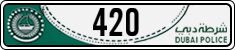 License plate of the UAE, Dubai, Police