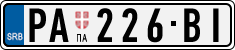 License plate of Serbia, Cars