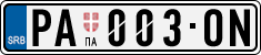 License plate of Serbia, Cars