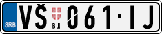 License plate of Serbia, Cars