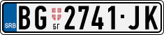 License plate of Serbia, Cars