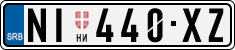License plate of Serbia, Cars