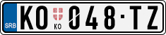 License plate of Serbia, Cars