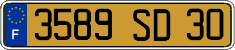 French license plate, FNI