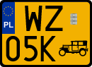 License plates of Poland, Oldtimers