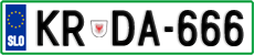 License plate of Slovenia, Cars